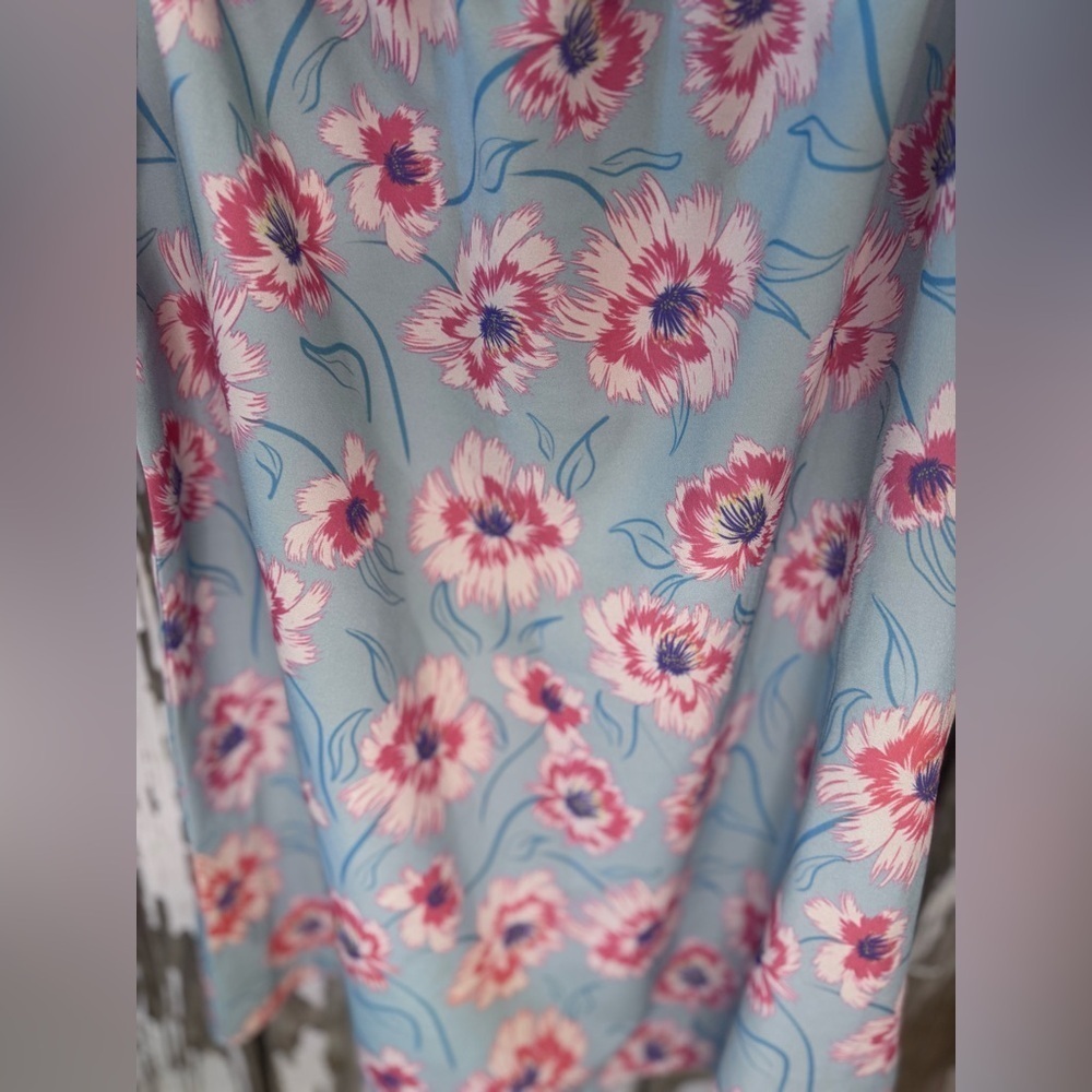 HEYSON Floral Blouse Size Medium Tie Sleeve - Picture 4 of 7